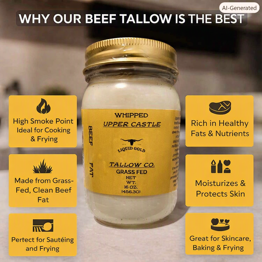 Whipped Grass Fed Beef Tallow Cooking Fat