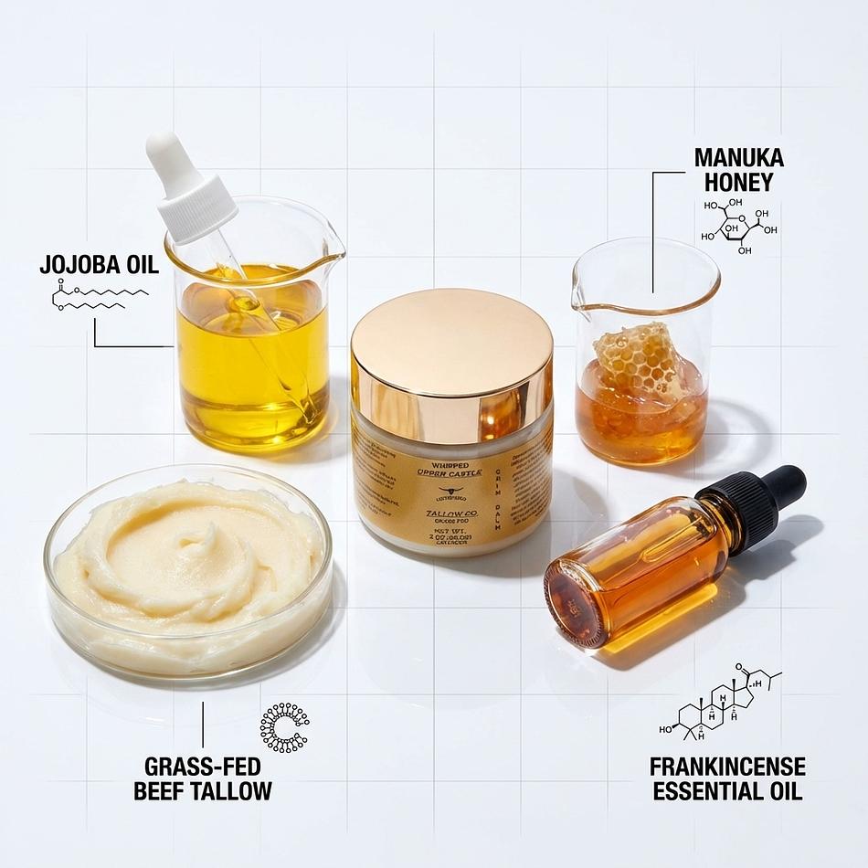 Whipped Grass‑Fed Tallow Balm for Deep Hydration