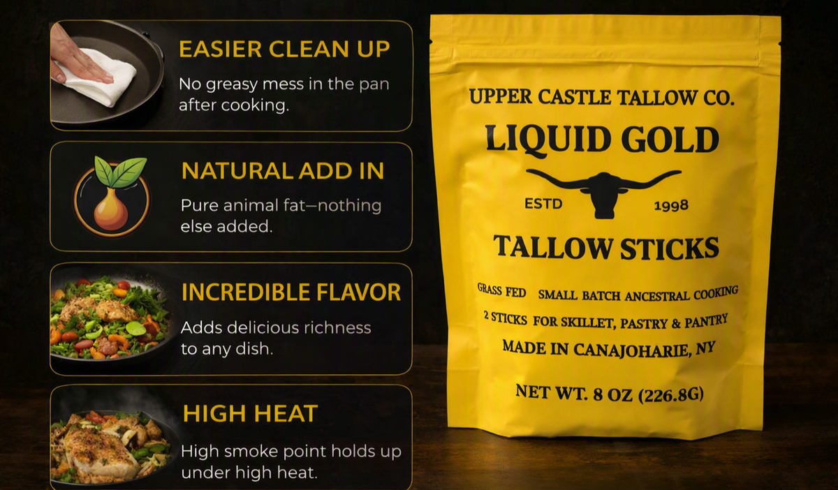 Grass‑Fed Cooking Tallow Sticks, 8 oz